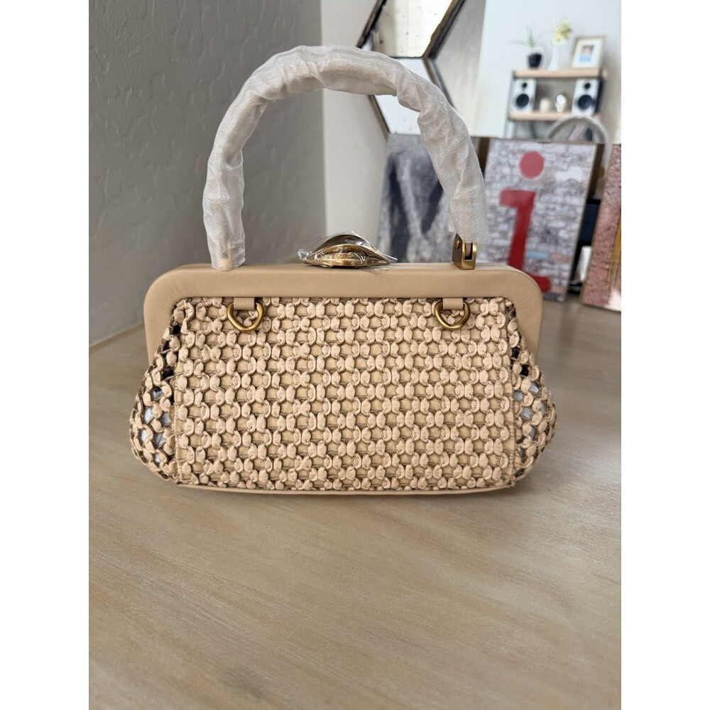 NEW | Cult Gaia Zuma Mini Woven Crossbody Tote Sand Top Handle Bag NWT $458 - Picture 8 of 16